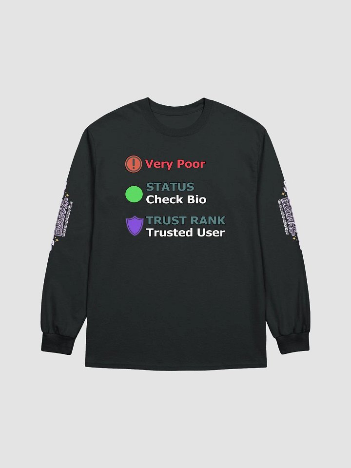Cotton Long Sleeve T-Shirt (Unisex) - Byakko VR Stats Edition product image (2)