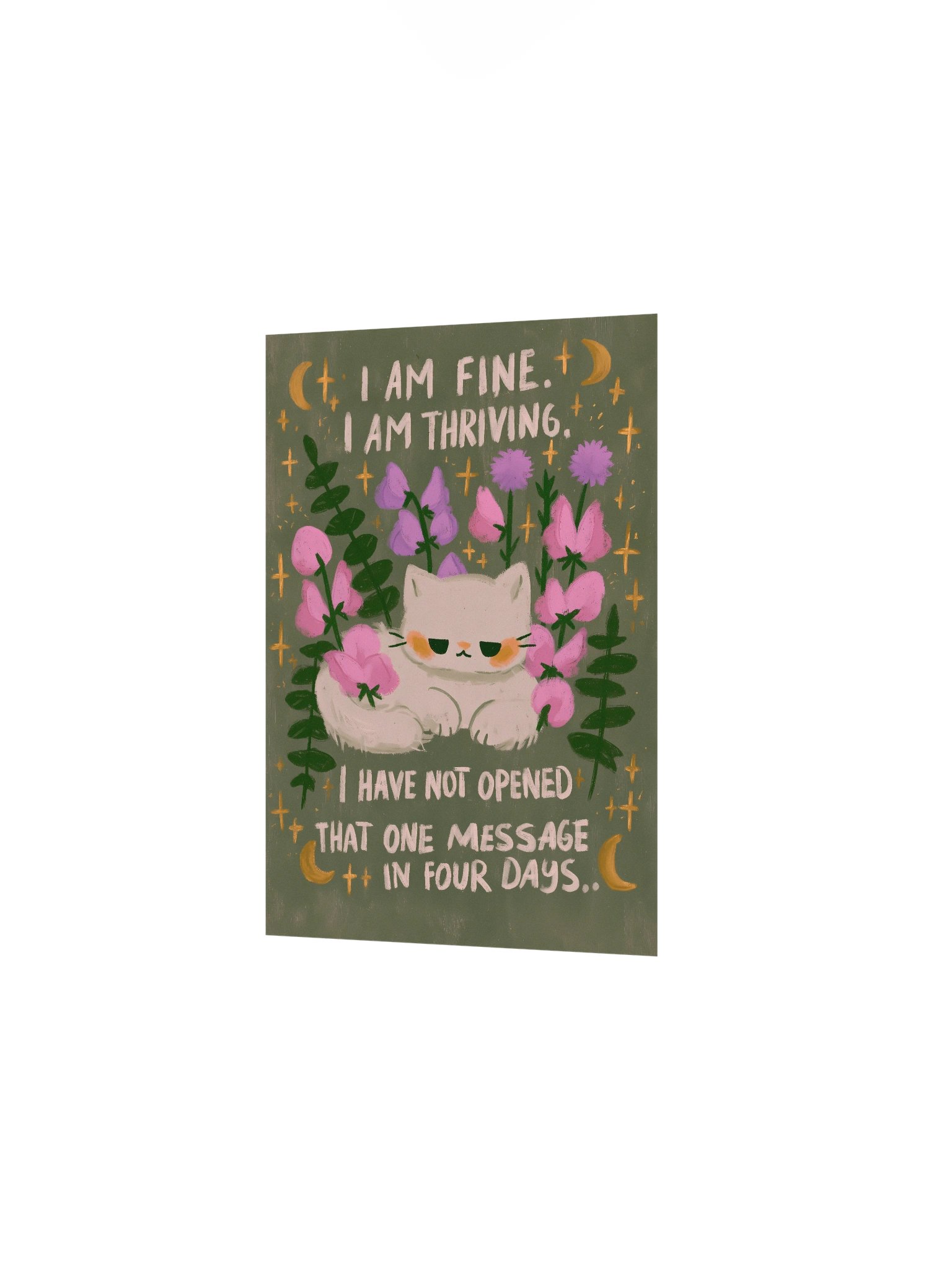Thriving Cat Floral Mood Poster product image (15)