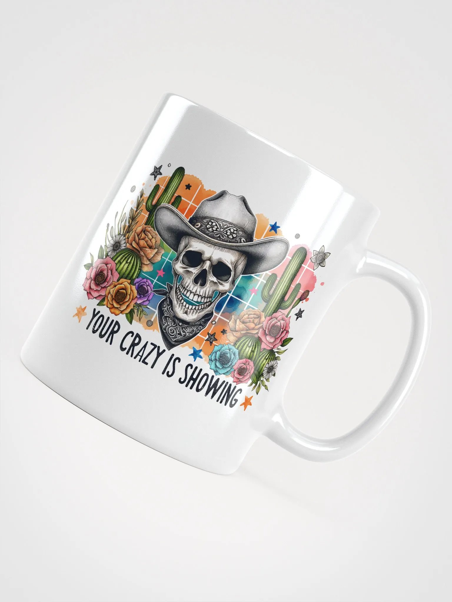 Desert Cowboy Skull Crazy Showing Mug product image (6)
