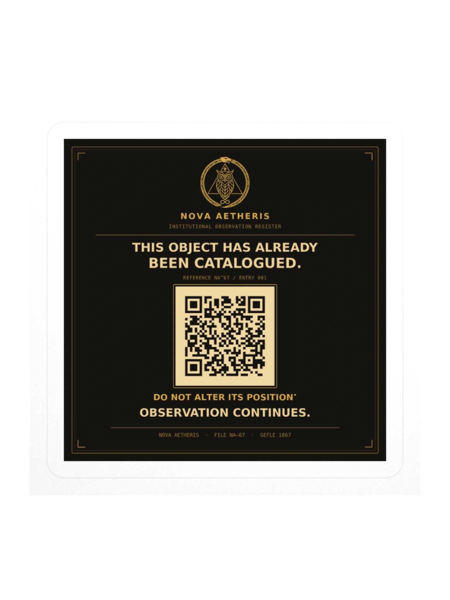 Nova Aetheris — Observation Register Sticker product image (3)