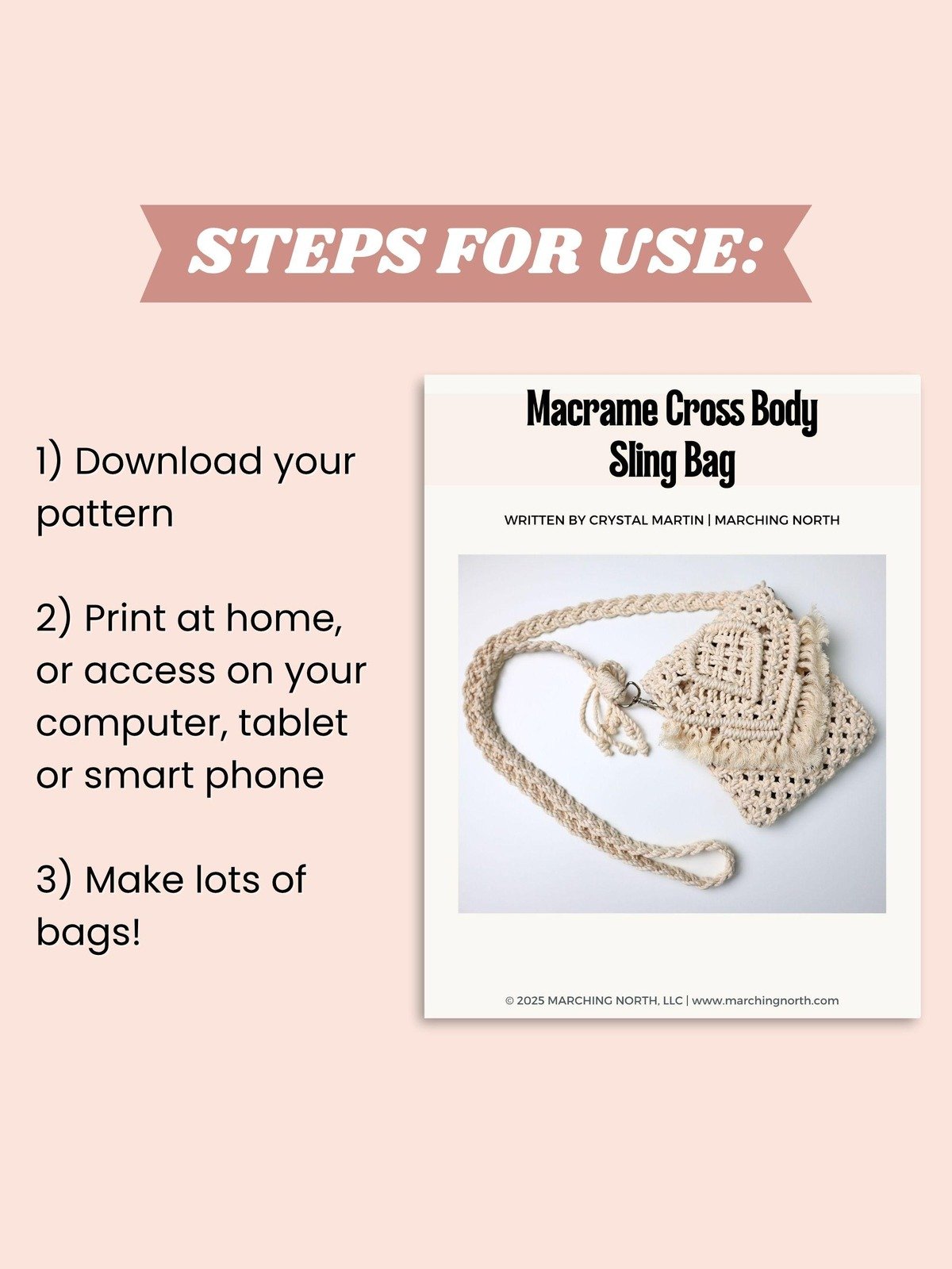 Macrame Crossbody Sling Bag (Digital PDF Patterns) product image (4)