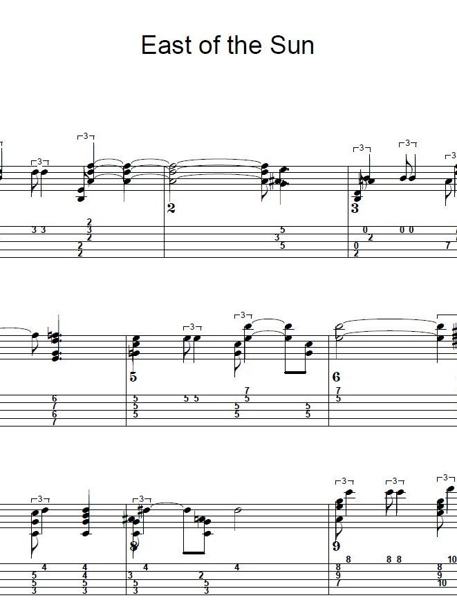 East of sun - Guitar sheet music product image (1)
