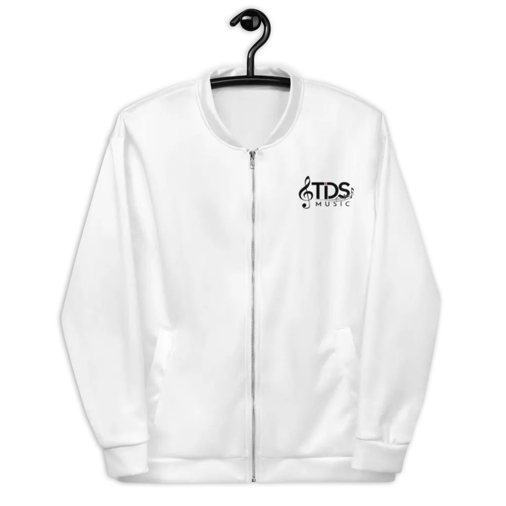 TDS Music Unisex White Bomber Jacket – Exclusive Design for Music Fans product image (4)