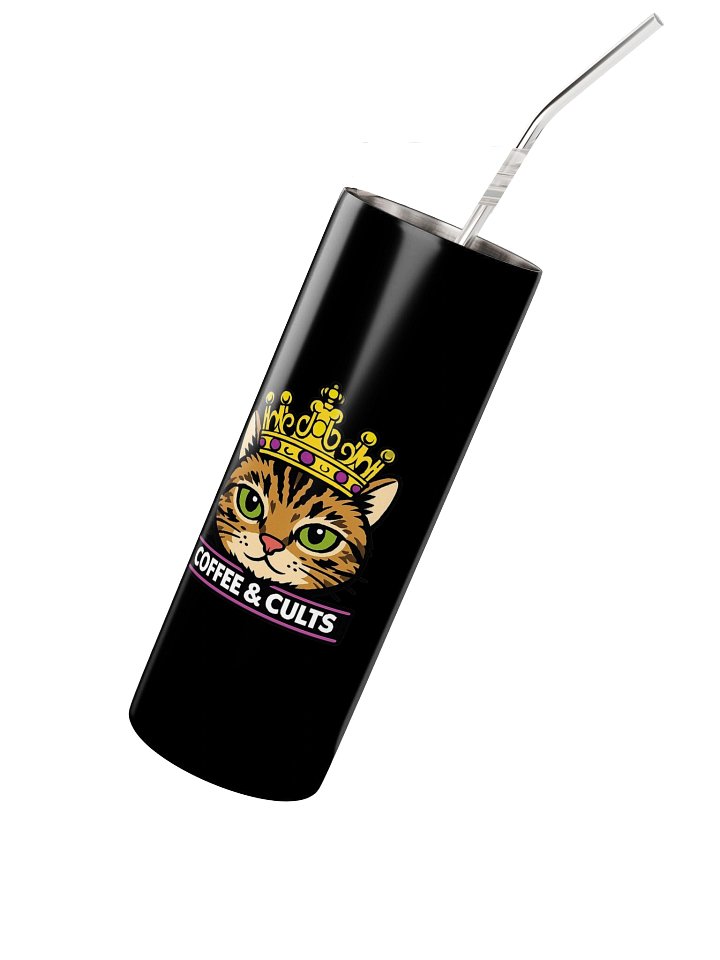 Coffee & Cults With Queen Gloria Logo Reusable Tumbler With Metal Straw product image (2)