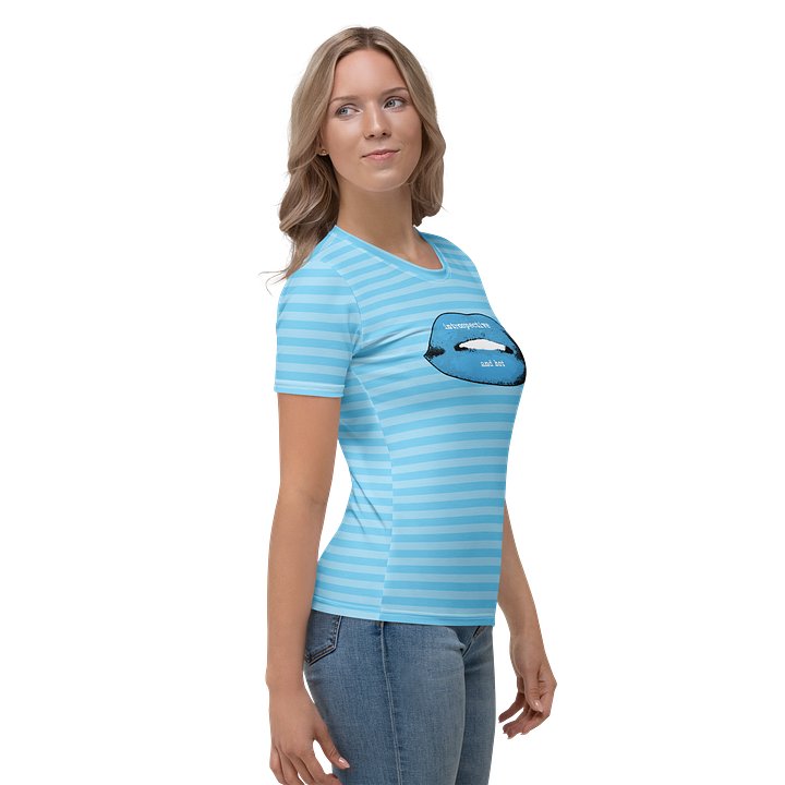 Blue Stripped Lips Designer Tee product image (2)
