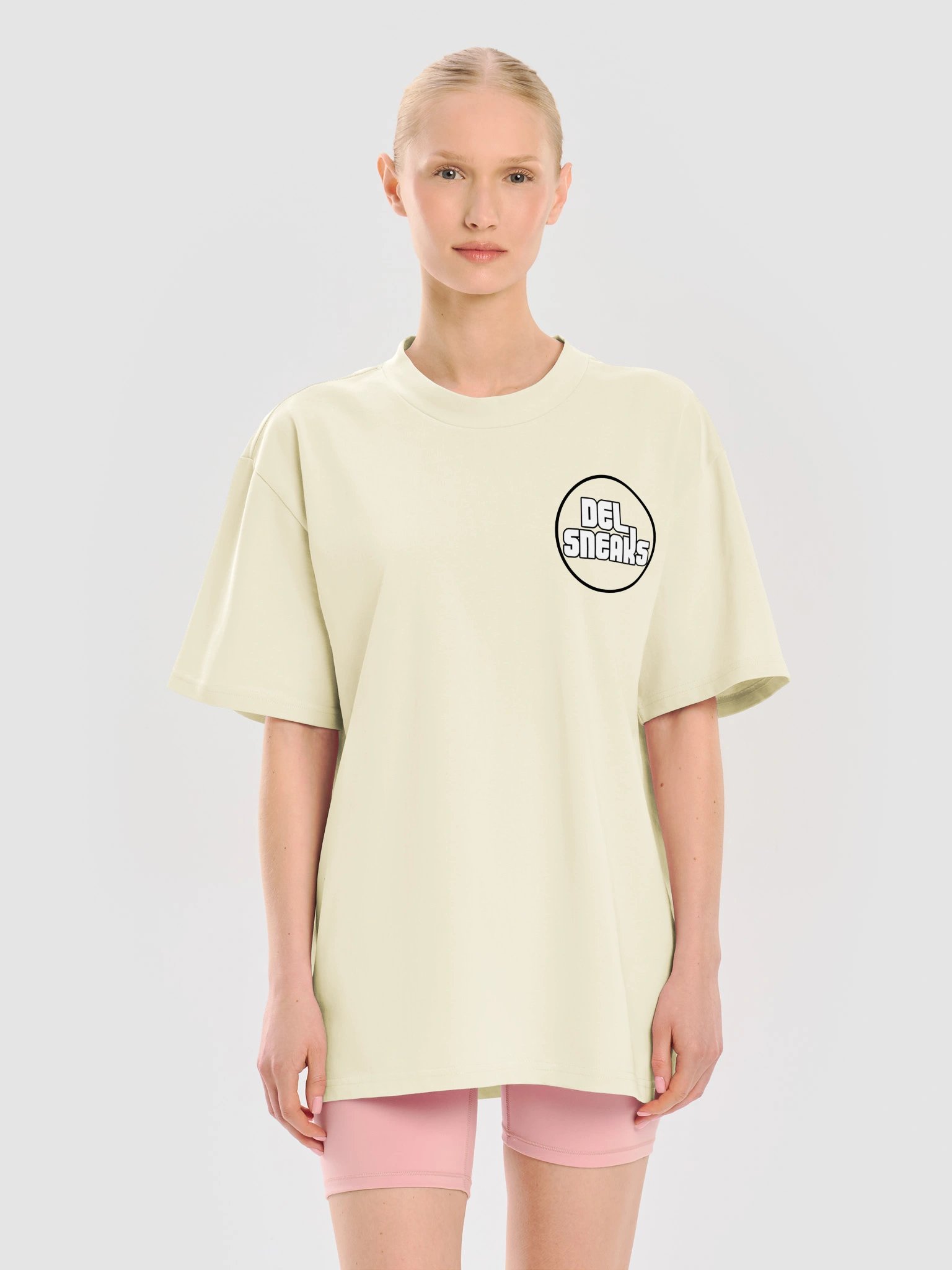 F&B Circular Logo Oversized T Shirt Cream product image (9)