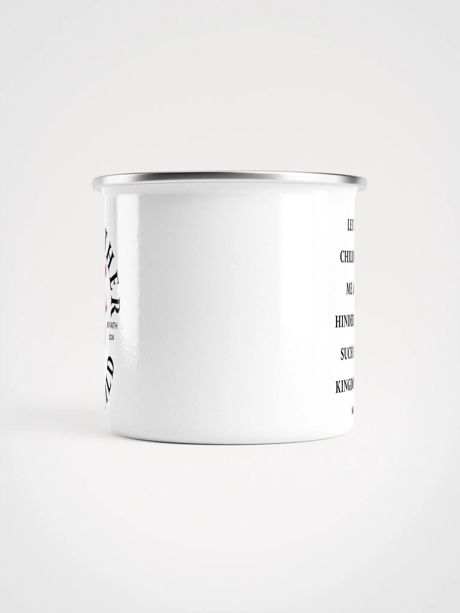 Floral godmother proposal Christian enamel mug with Bible verse - Camping gear Enamel Mug product image (5)