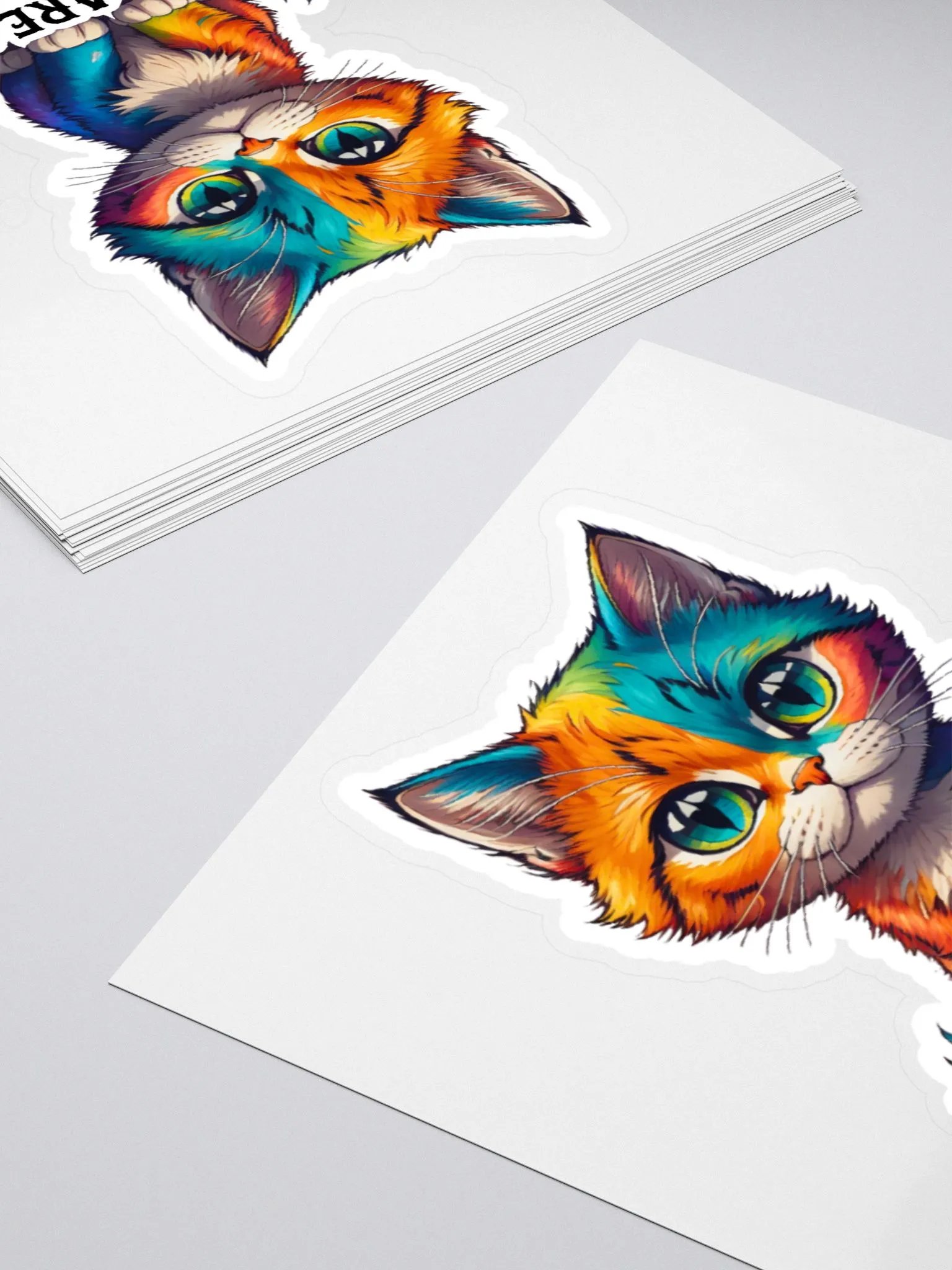 Kawaii Cat Sticker-Colorful Cat Sticker-Cat Lover Sticker-Rainbow Cat Sticker product image (12)