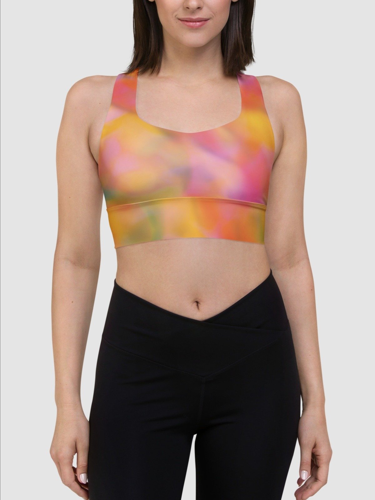 Hight-Impact Bra "Sweet Pastel Tie Dye in Orange Light Pink" product image (3)