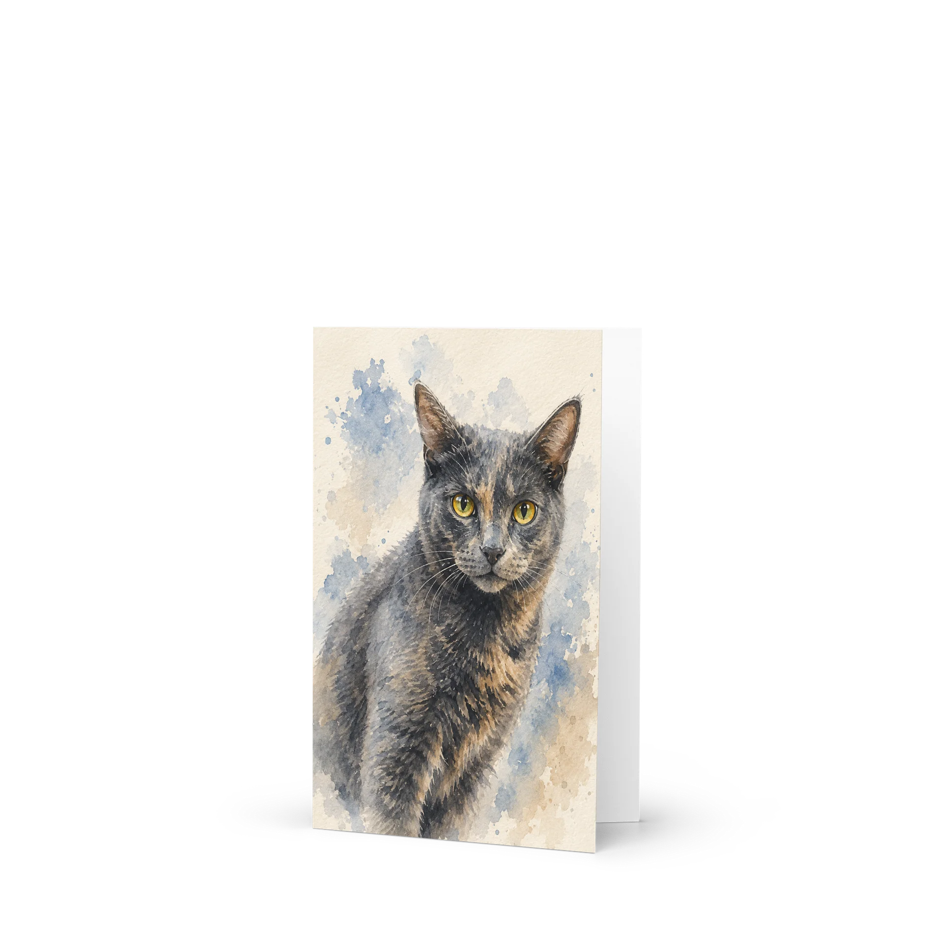Watercolor Gray Cat Greeting Card product image (1)