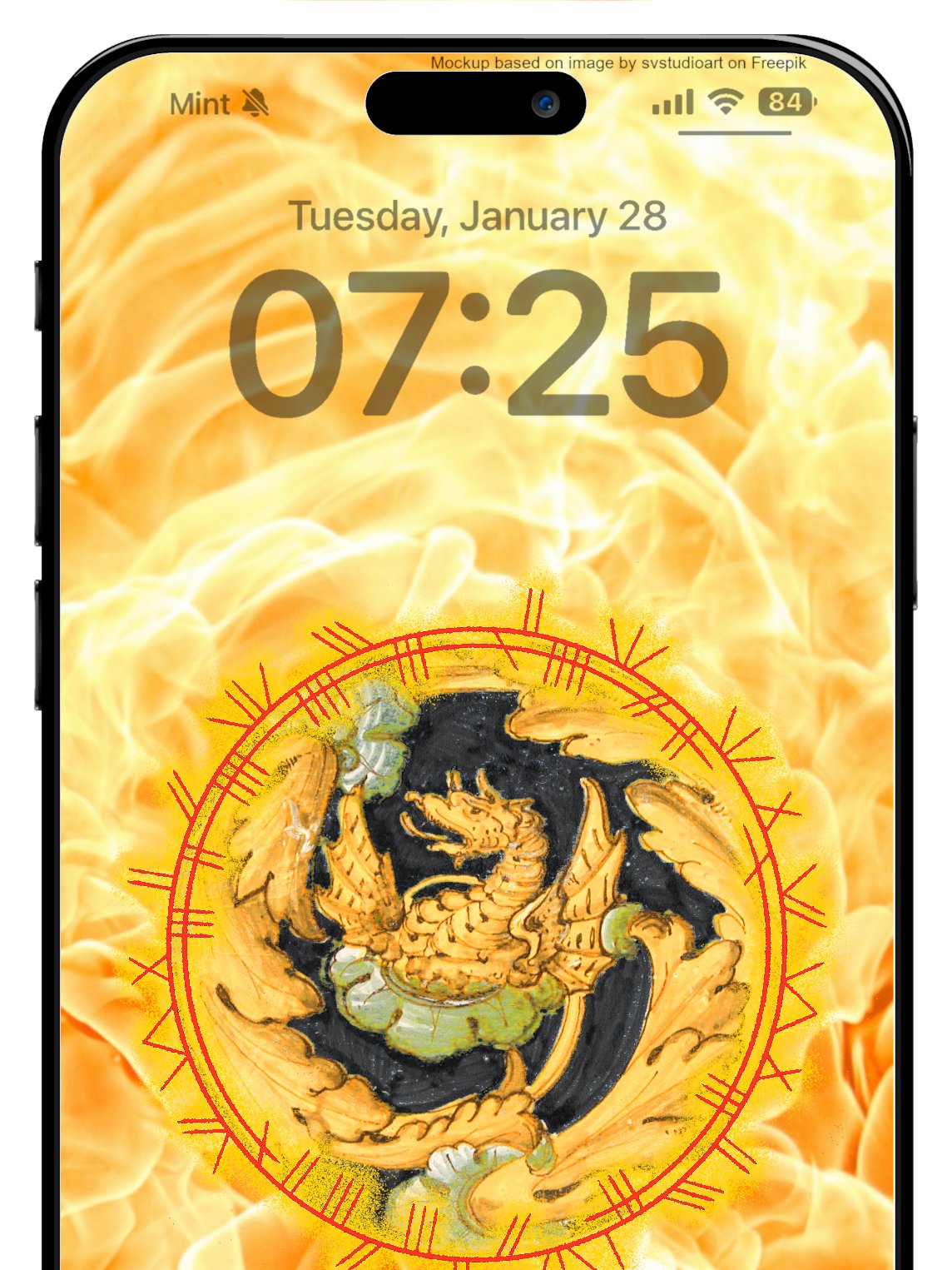 Gold Dragon Phone Wallpaper product image (1)