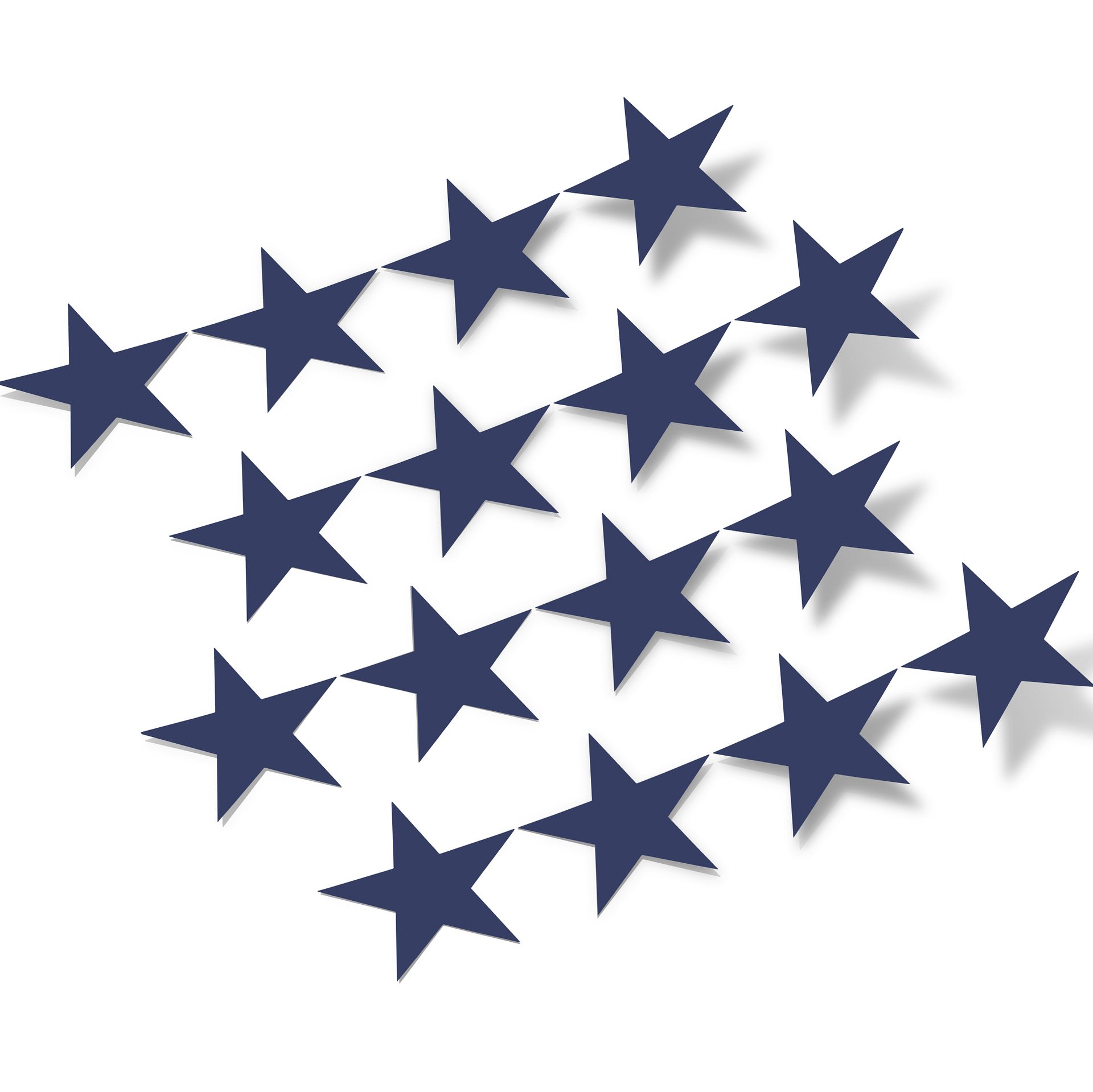 5 Inch Navy Blue Star Decals, Vinyl Star Stickers for Surfboards, Walls and Crafts, Bulk Packs 20 to 120 product image (1)