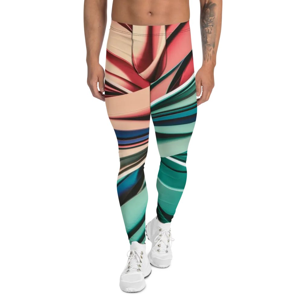 Men's Performance Slim Fit Leggings with Abstract Multicolour Design - TDS Music Exclusive product image (1)