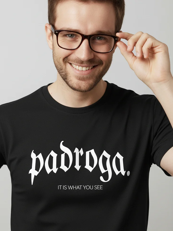 padroga. essentials black tshirt arc logo product image (2)