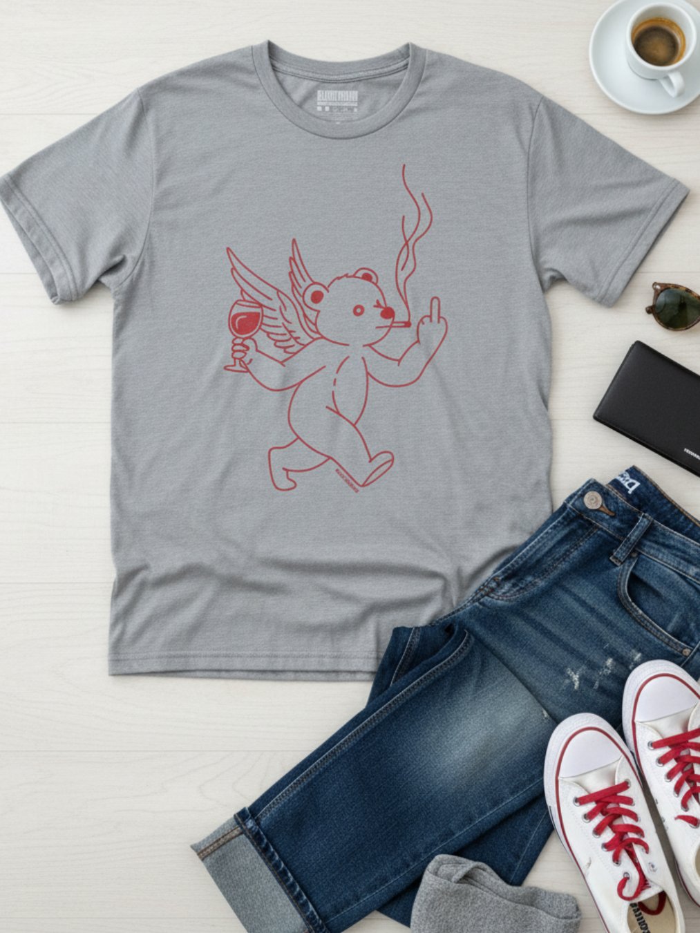 Cupid Bear Doesn't Care T-Shirt product image (3)