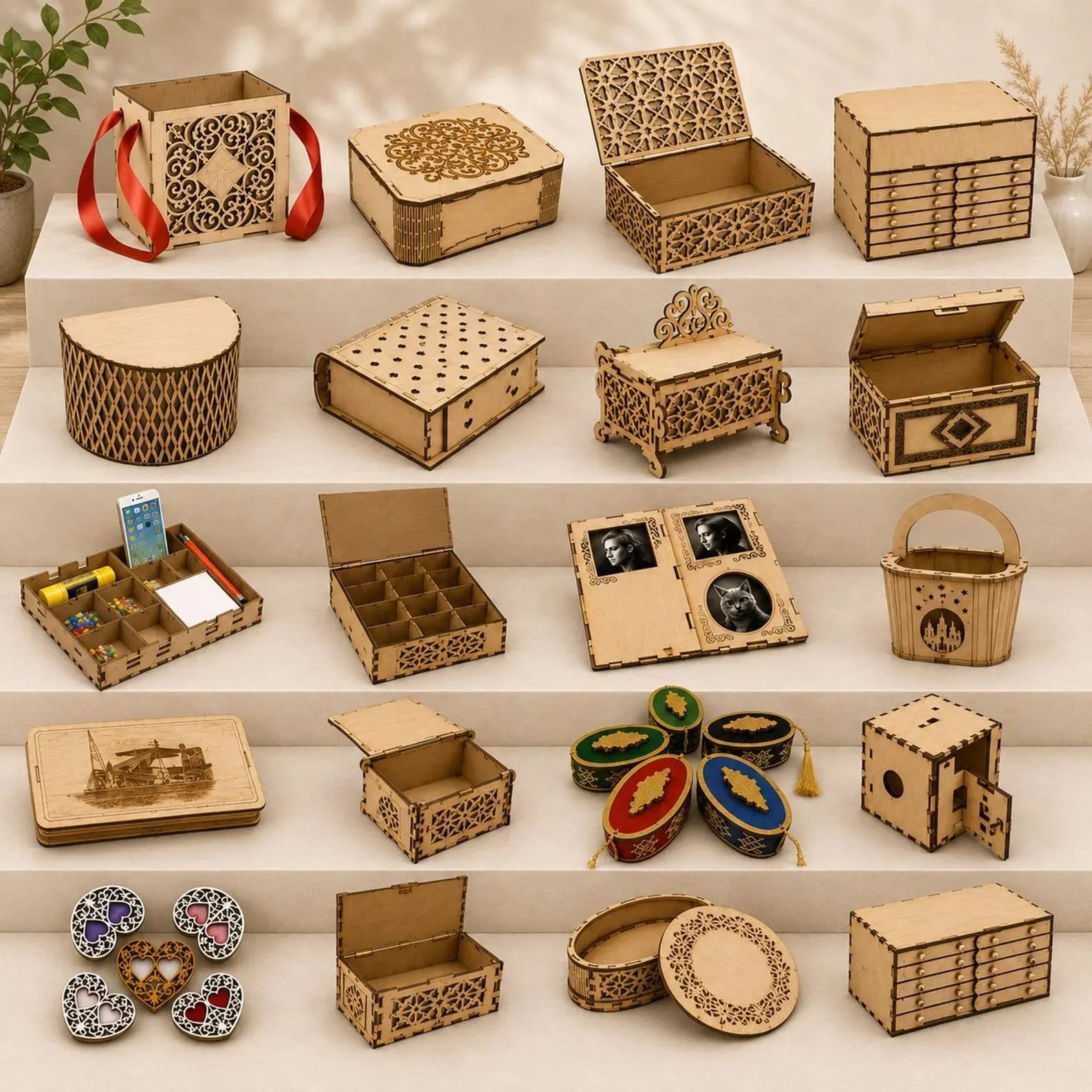 300+ Laser Cut Box Bundle | Jewelry, Wine, Gift & Wooden Box SVG, DXF, AI & CDR Files product image (2)