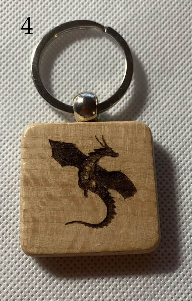Fantasy Wooden Engraved Keychains | Dragons, Magic & Mythical Creatures | Choose Design product image (4)