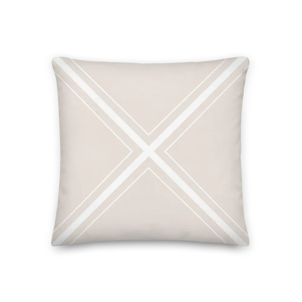 COASTAL CHIC - HAMPTONS BEIGE CROSS WHITE PILLOW product image (1)