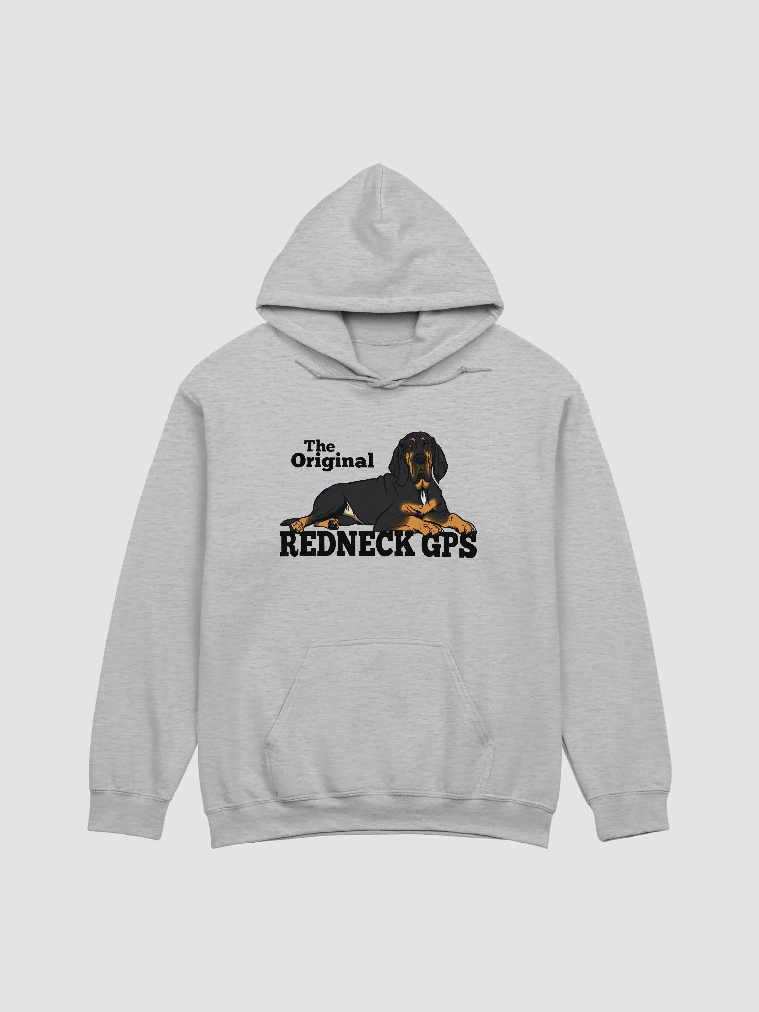 The Original Redneck GPS Hooded Sweatshirt of a Bloodhound(Black and Tan) | Funny Hoodie for Bloodhound Paw-rents product image (1)