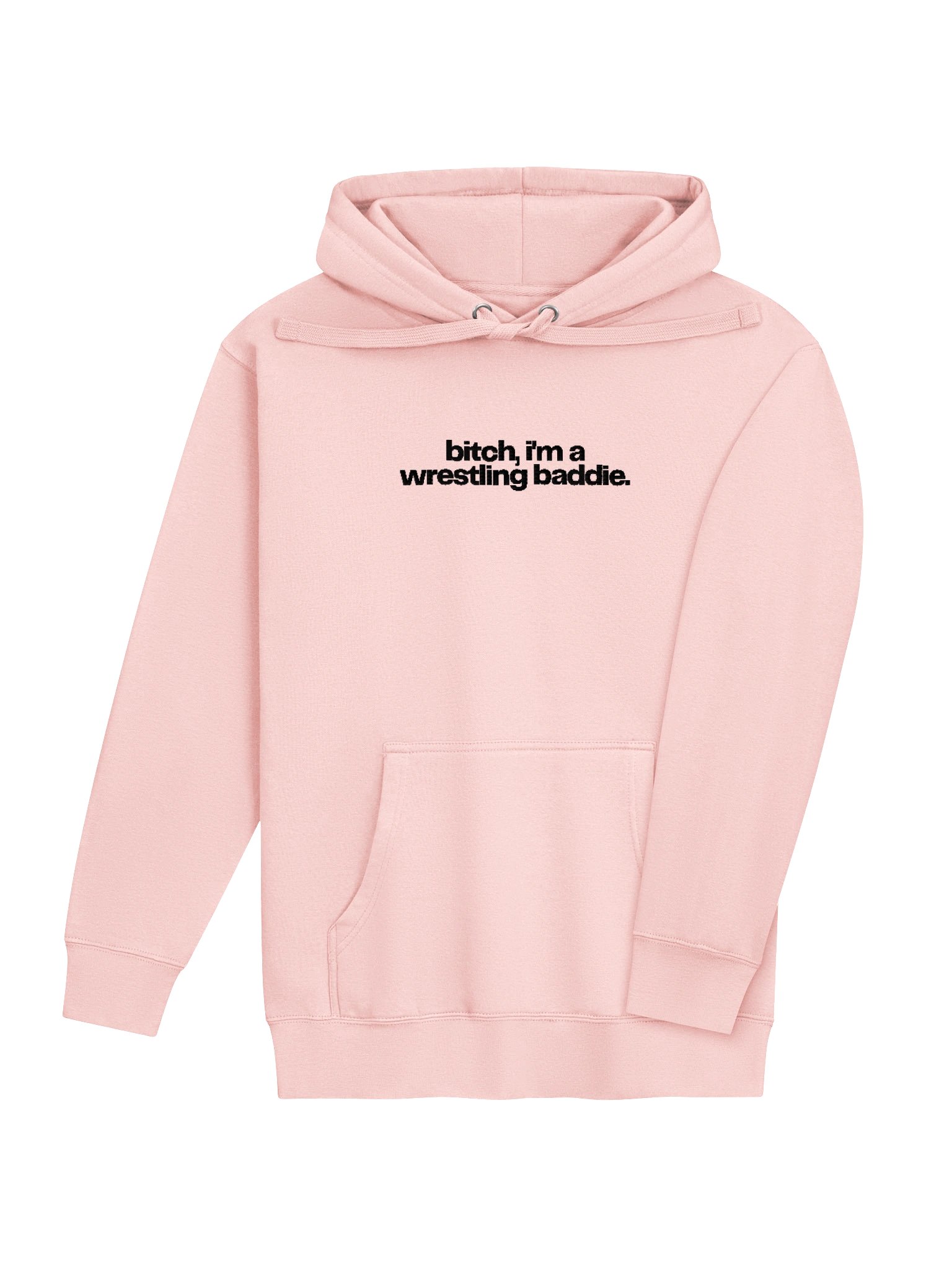 bitch, i'm a wrestling baddie embroidered hoodie (black font) product image (4)