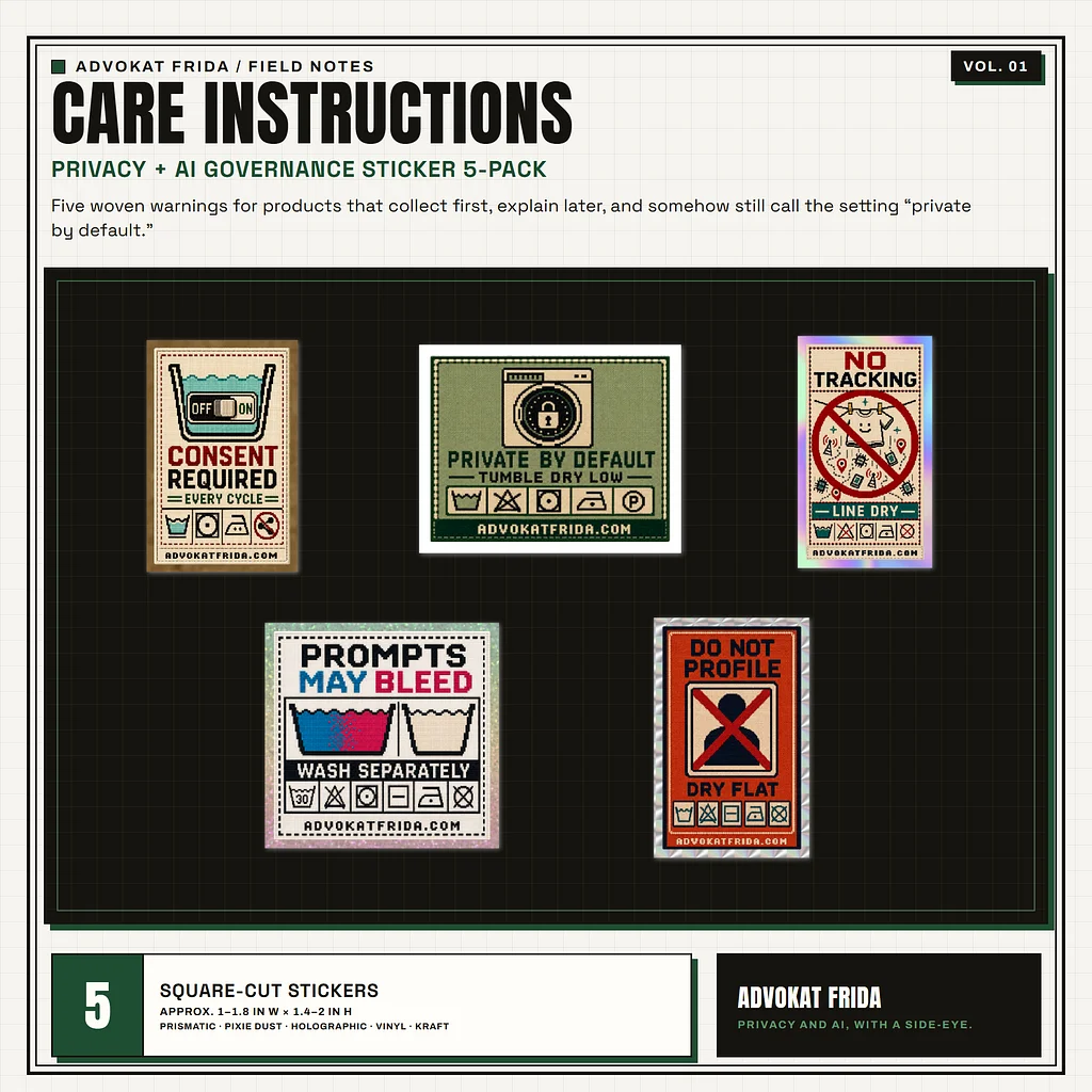 Care Instructions pack card