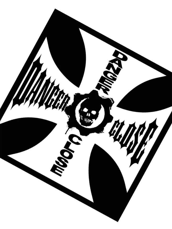 DANGER CLOSE IRON CROSS STICKERS product image (2)