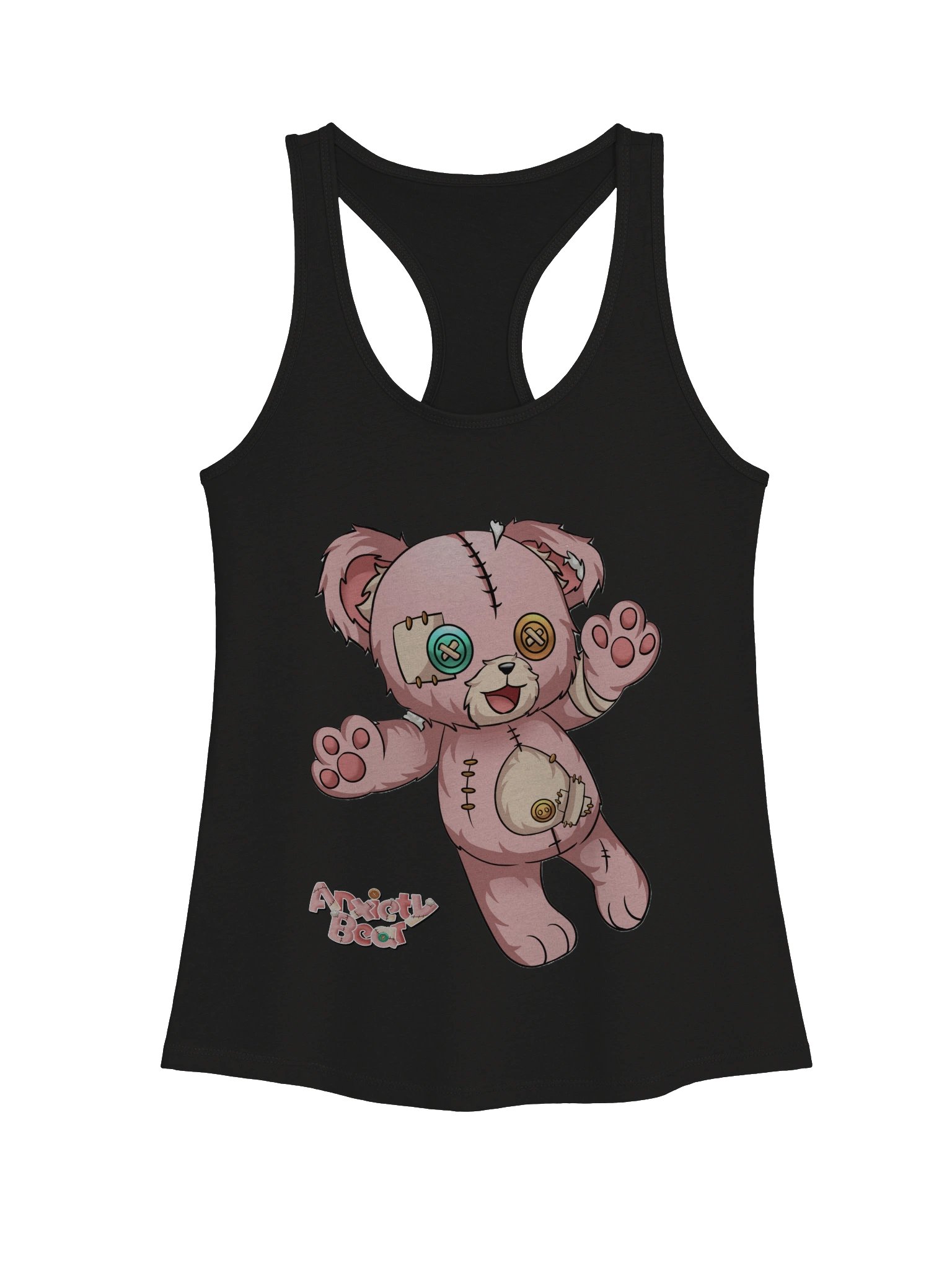 Chibi Anxiety Bear Women's Razorback Tank product image (1)