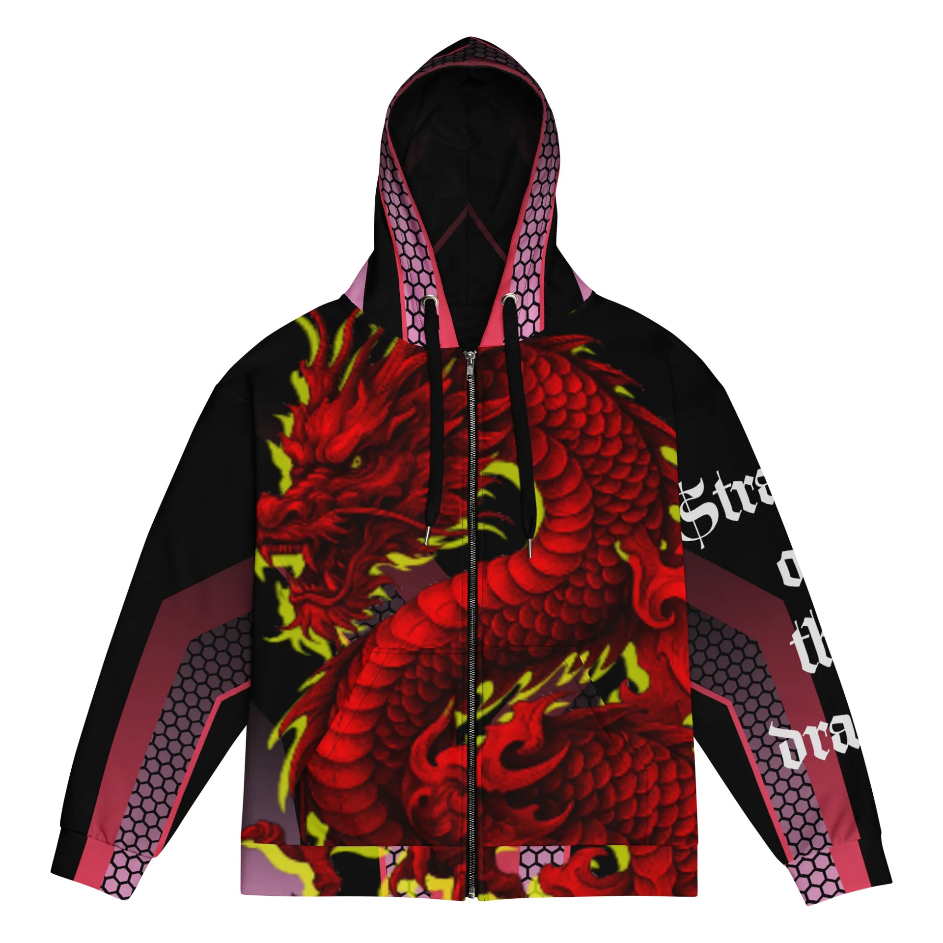 Japanese Dragon Zip Hoodie – Crimson Dragon Graphic product image (1)