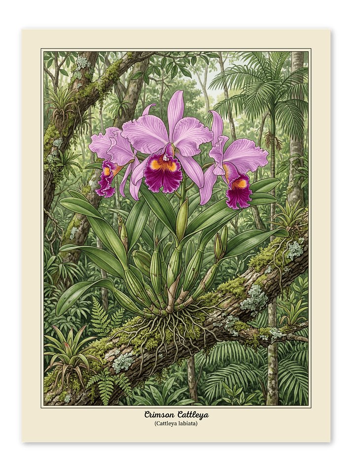 Crimson Cattleya Orchid Poster product image (1)