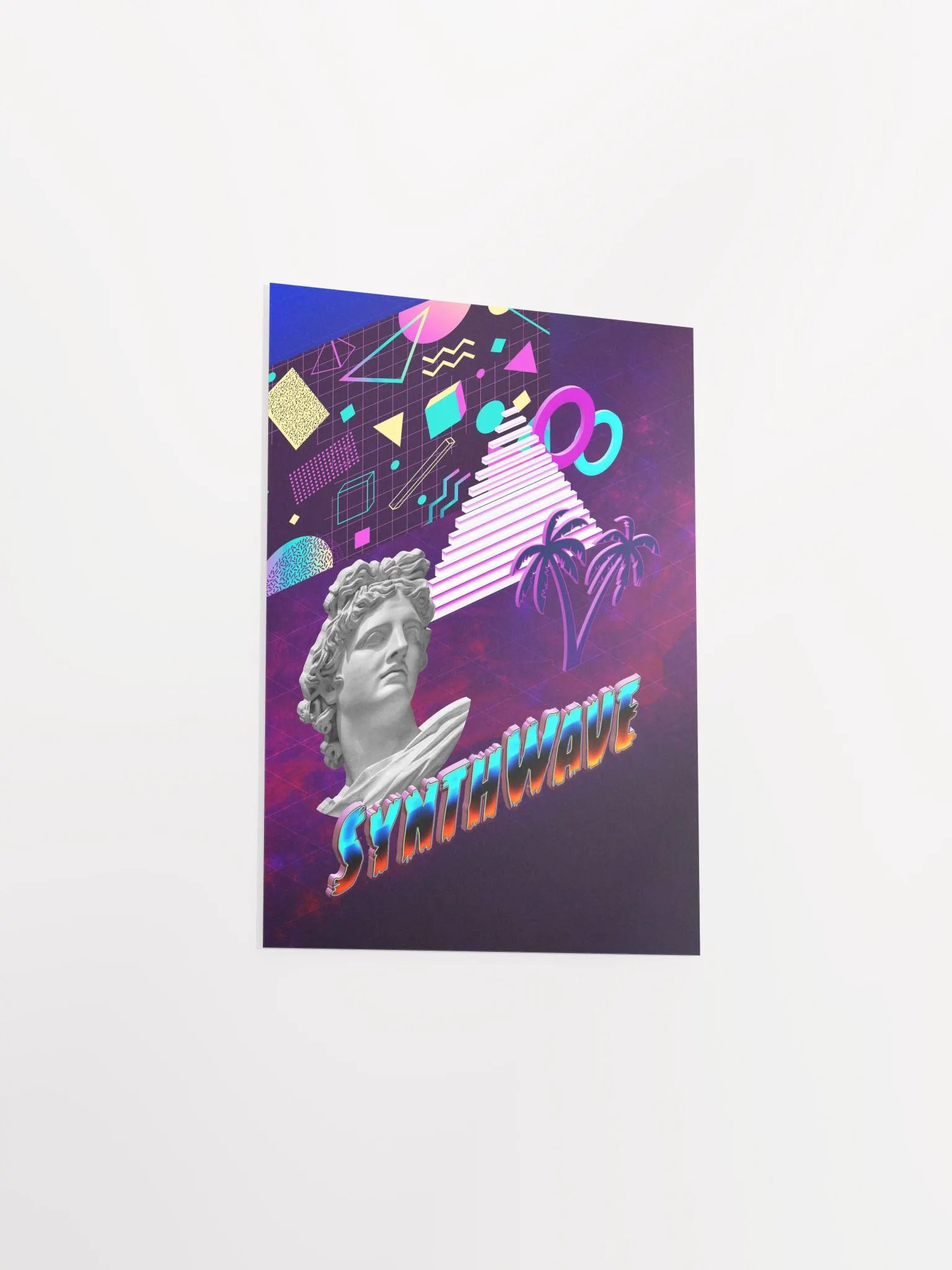 Isometric Synthwave: Apollo, pyramid [synthwave/vaporwave/cyberpunk] — synthwave aesthetic poster, retrowave poster, neon poster,1980s print product image (8)