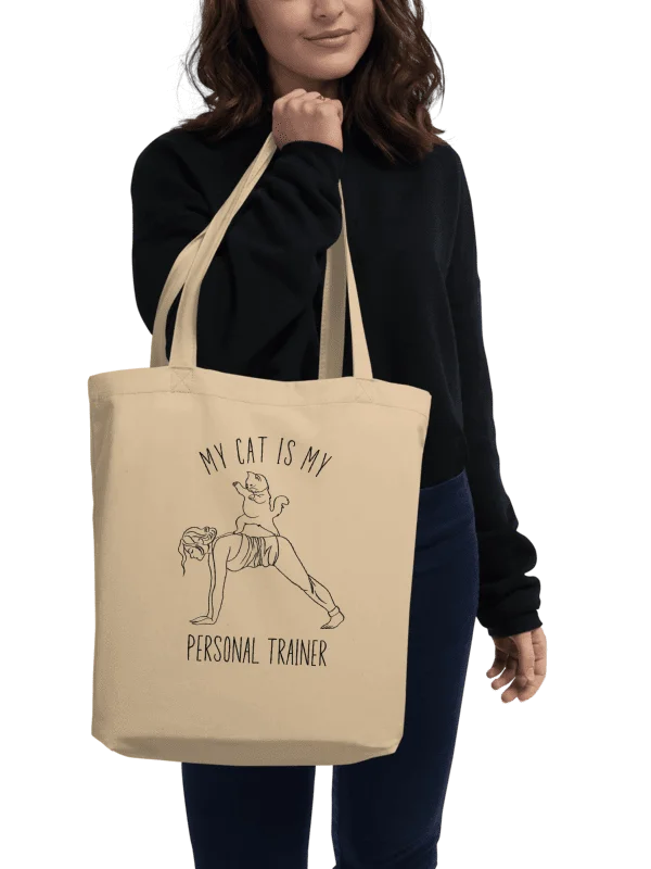 Funny Cute Cat Eco-Friendly Tote Bag - Cat-astrofe averted product image (2)