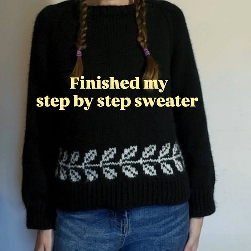 Finally finished the #stepbystepsweater and added some colorwork, swipe for the chart at the end :)