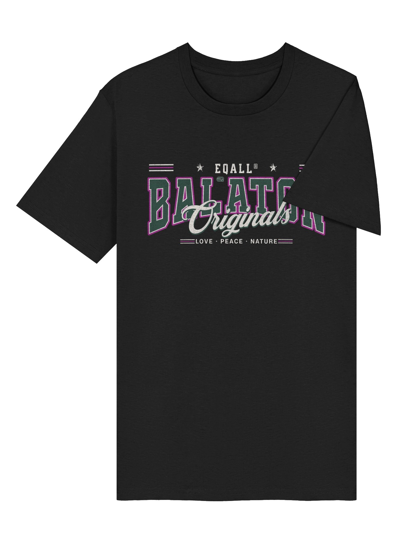 EQALL® Originals BALATONIQ Love Nature Organic Unisex ECO Tee Pink Deep Green product image (6)