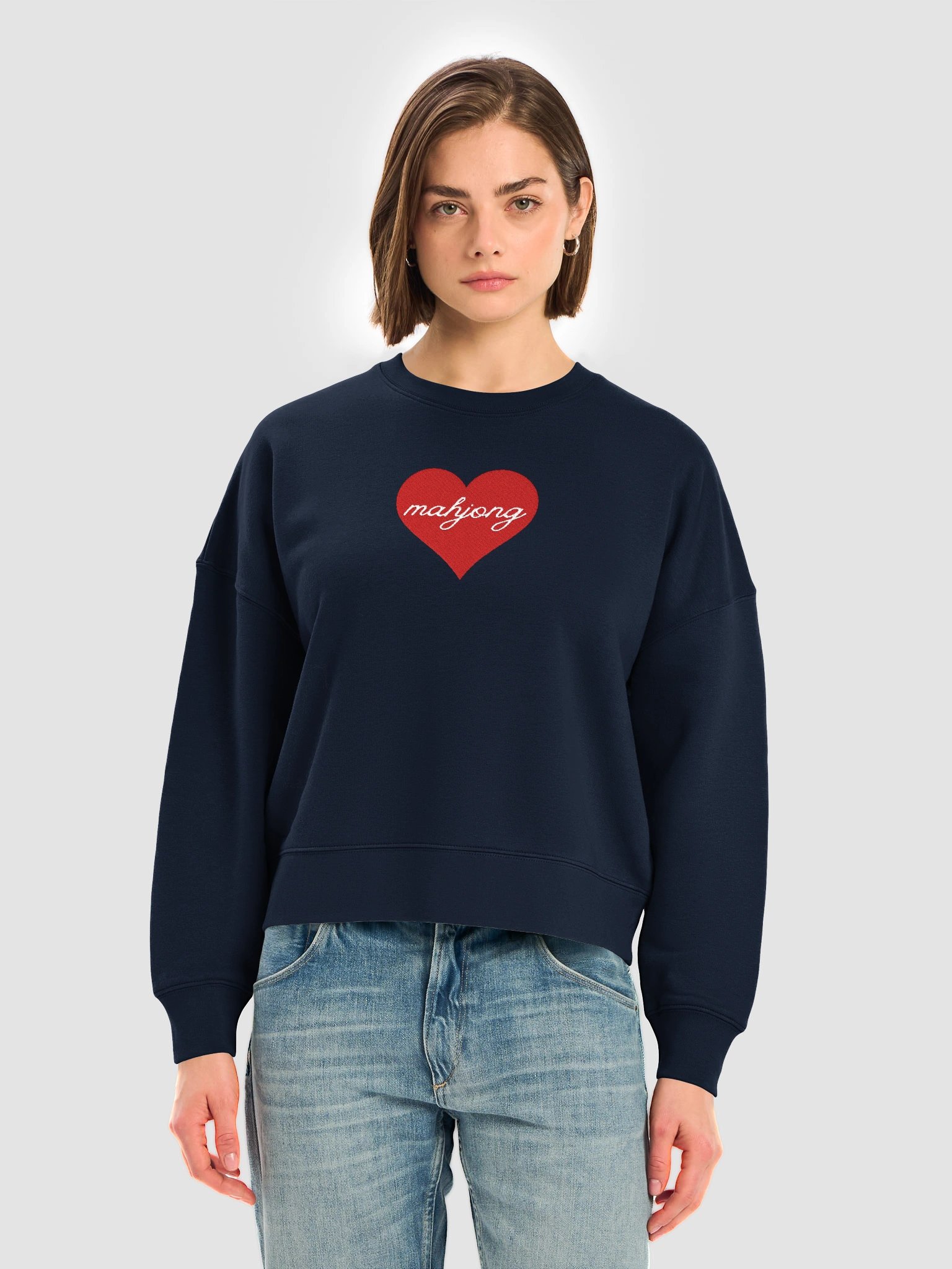 Mahjong Heart Crew Embroidered Sweatshirt product image (4)