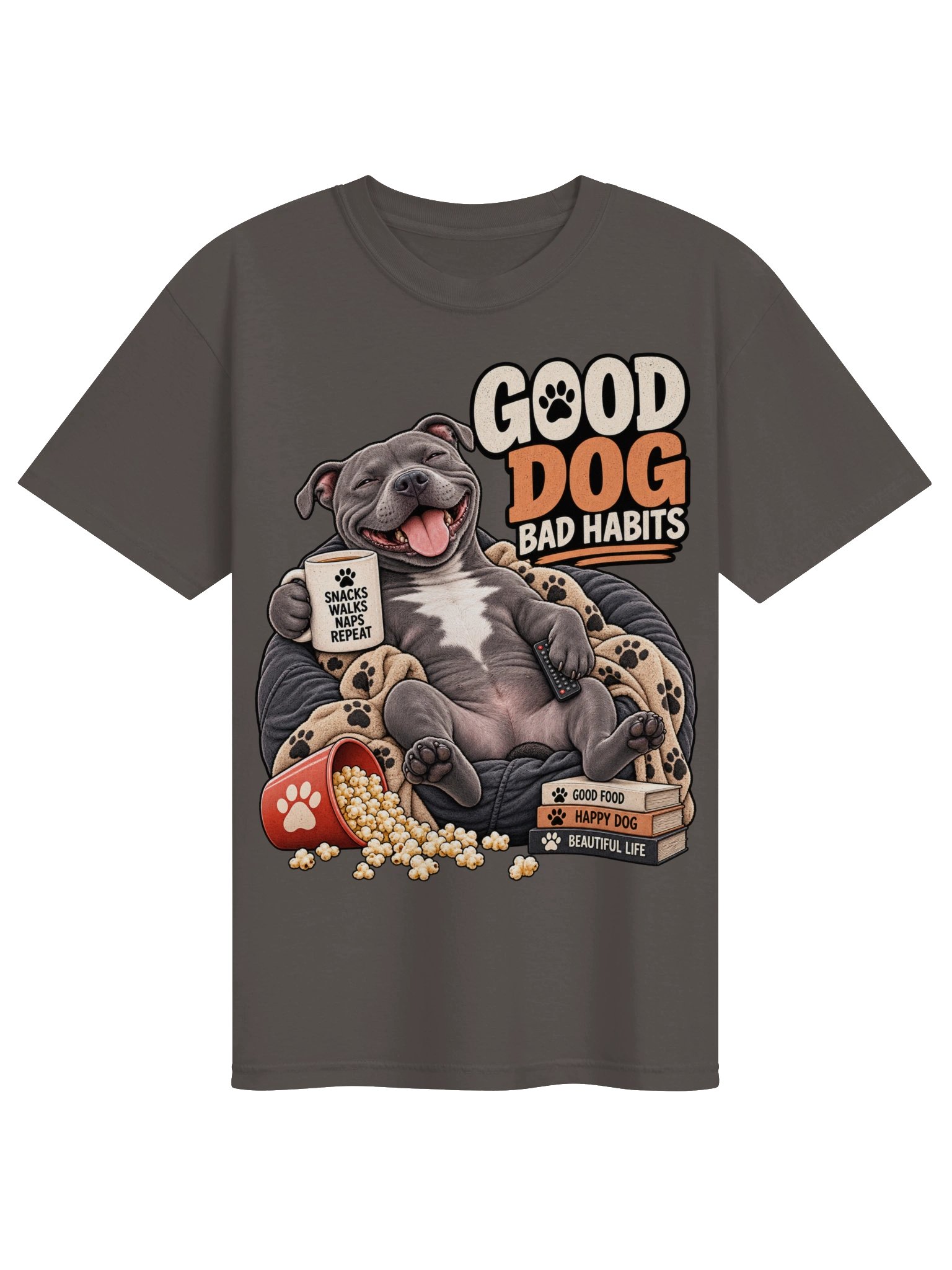 Bulldog Good Dog Bad Habits - Sarcastic Funny Animal Lover T-Shirt | Witty Bulldog Humor Tee product image (16)