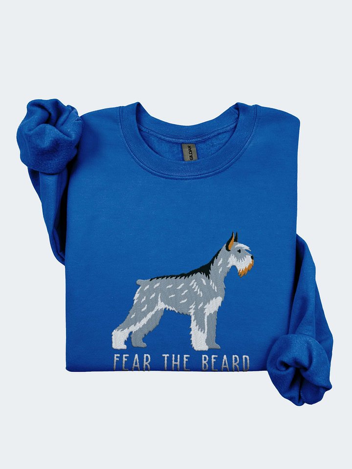 Fear the Beard Sweatshirt (Embroidered) of a Giant Schnauzer(Salt & Pepper) product image (1)