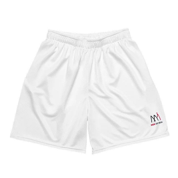 Men of Iron White Gym Shorts product image (2)