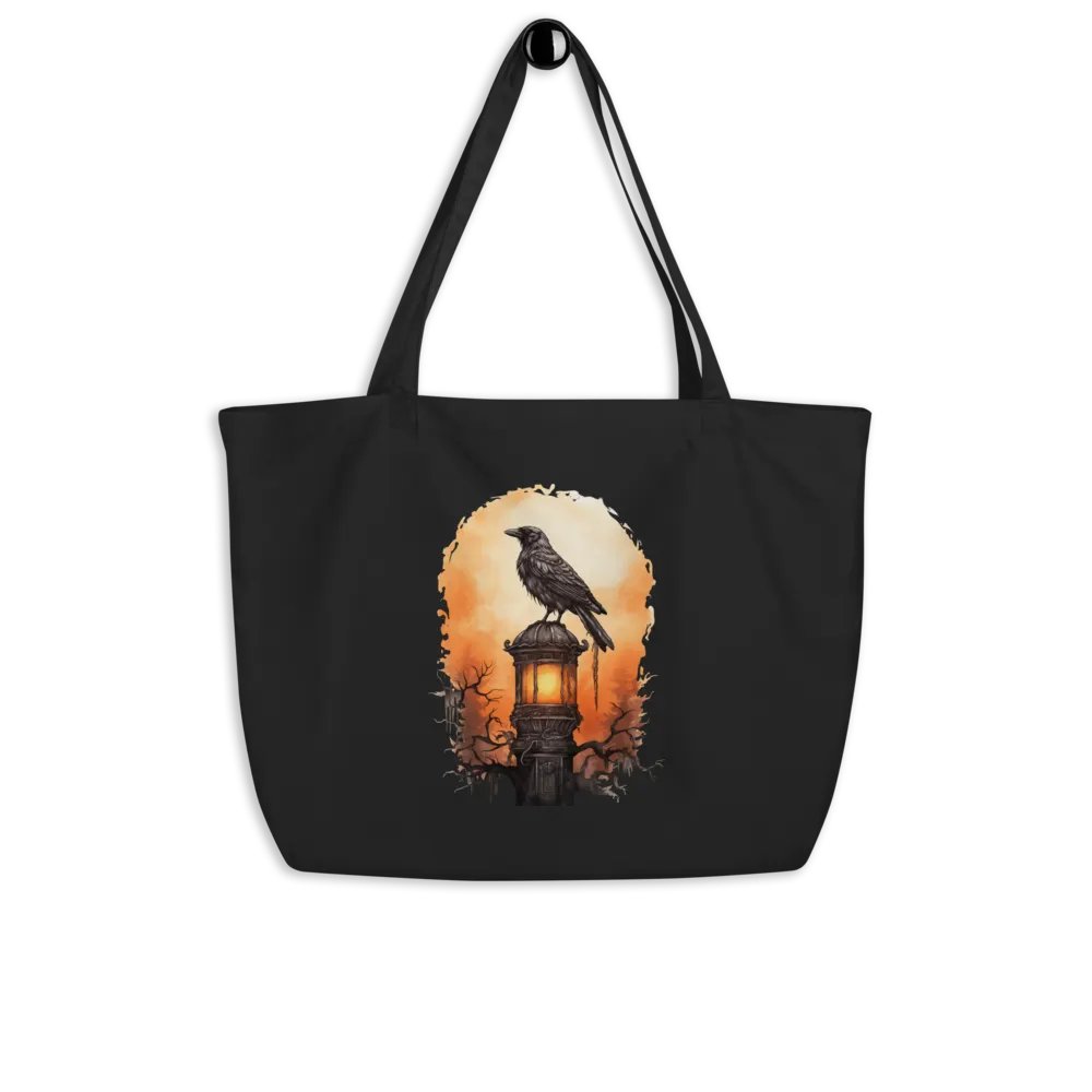 Crow's Nightlight: Eco-friendly organic cotton twill tote bag product image (4)