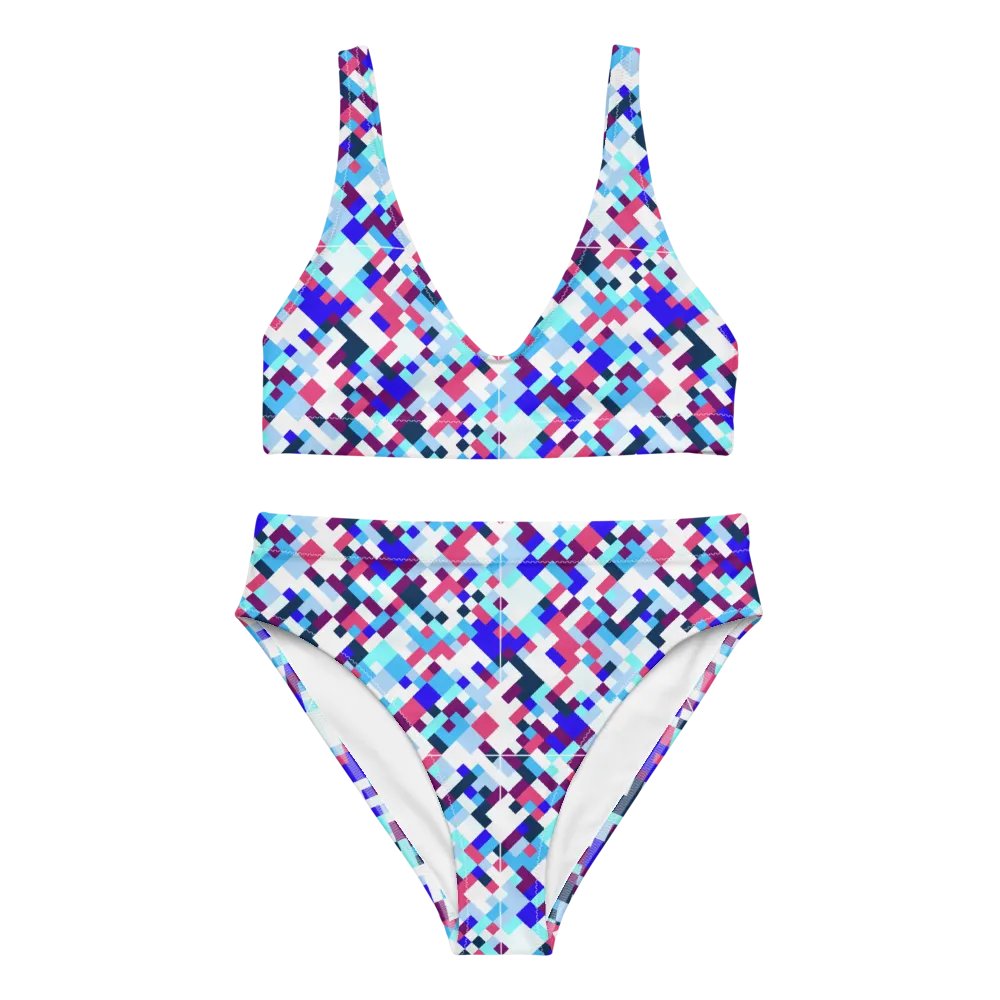 Colorful Mosaic Pattern Design High Waisted Bikini - v1 product image (9)