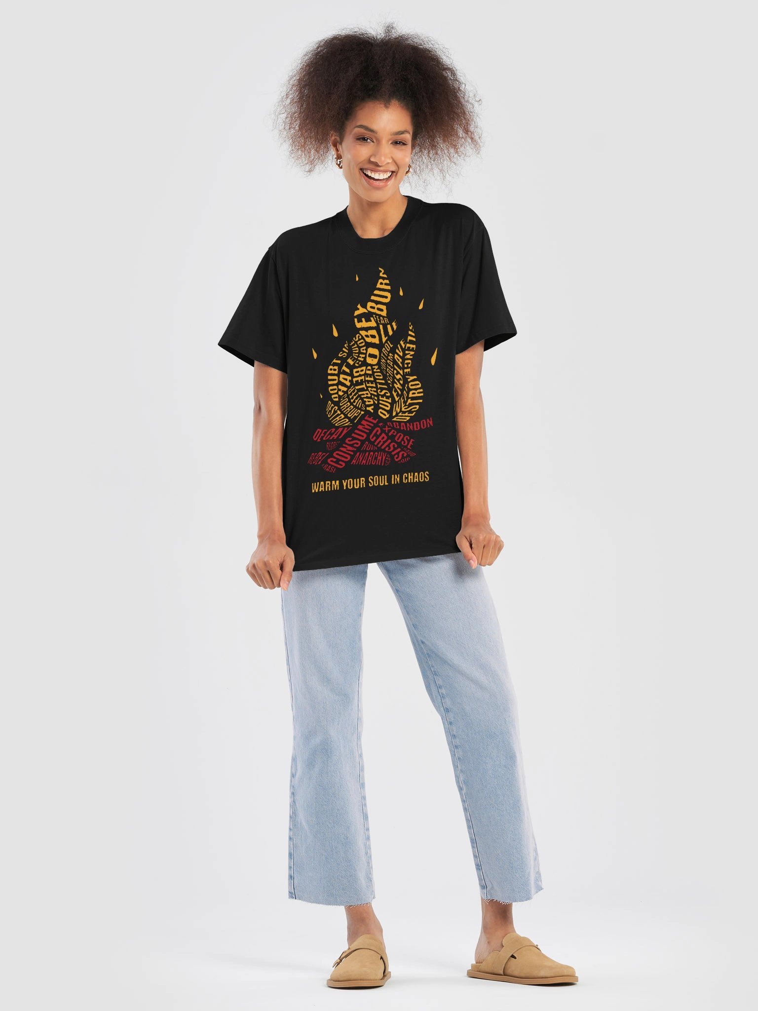 WARM YOUR SOUL IN CHAOS — Oversized Tee product image (5)