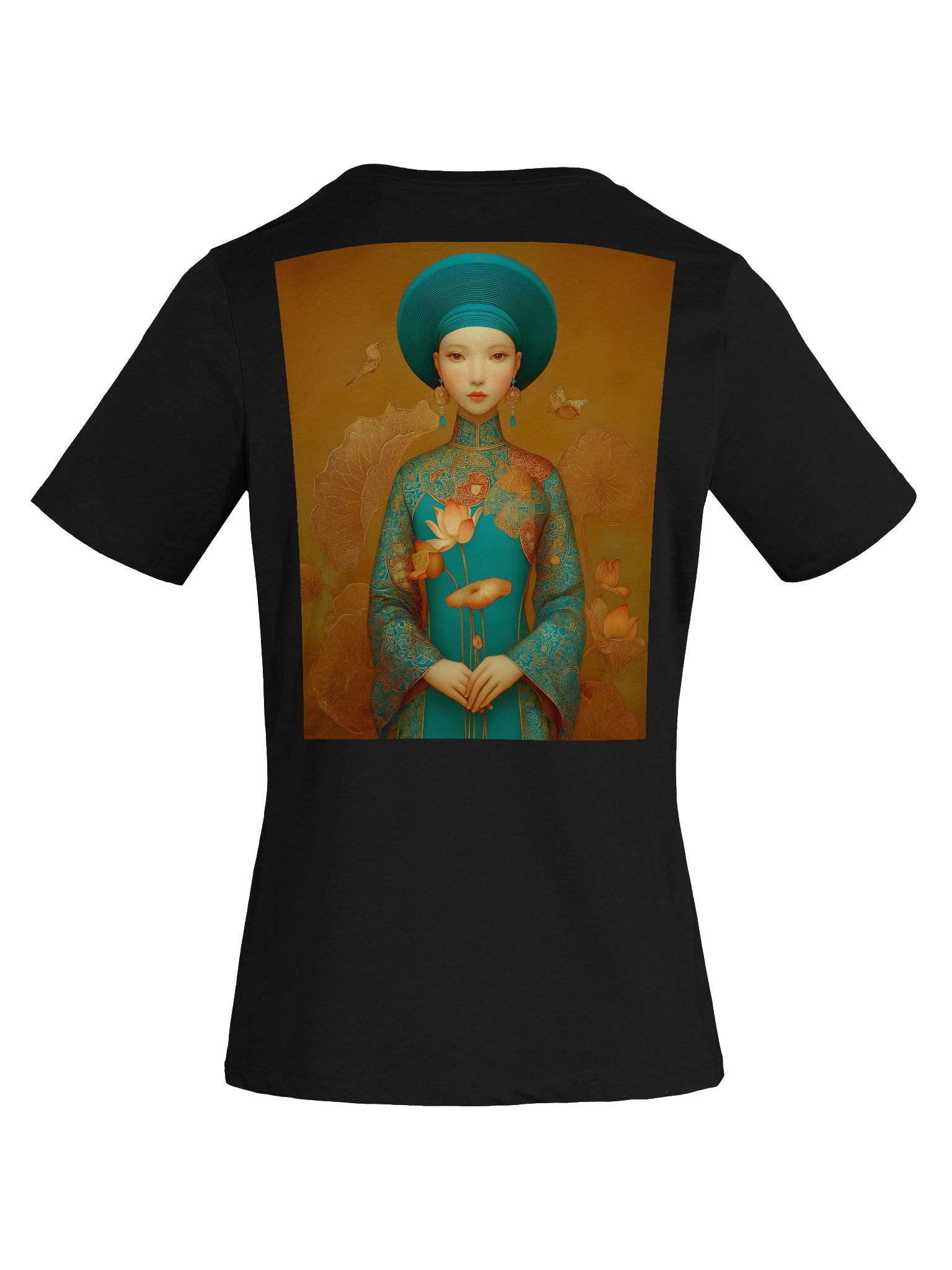 Teal Muse Portrait V-Neck Tee product image (8)