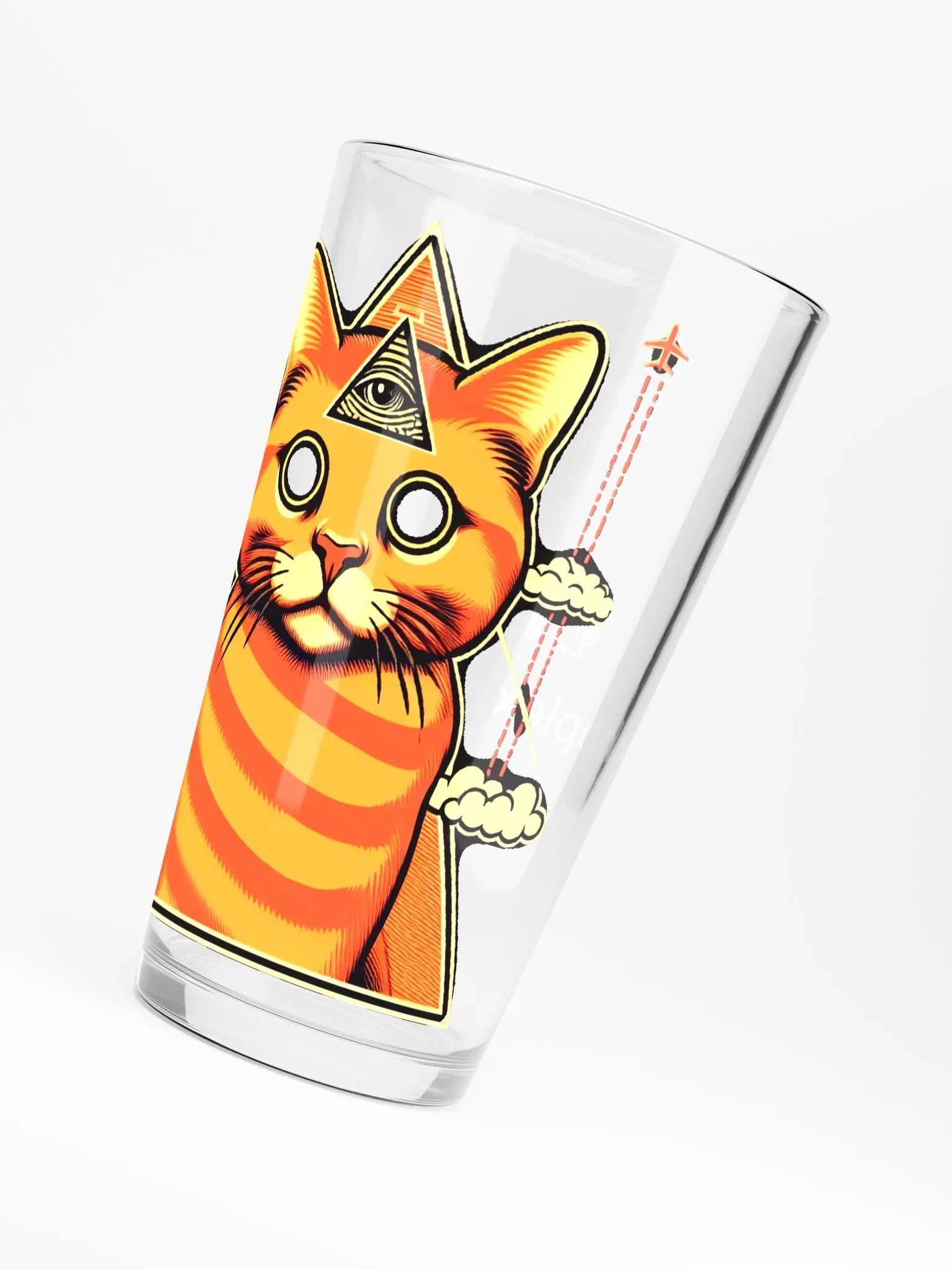 Illuminati Chemtrails Cat Pint Glass product image (6)