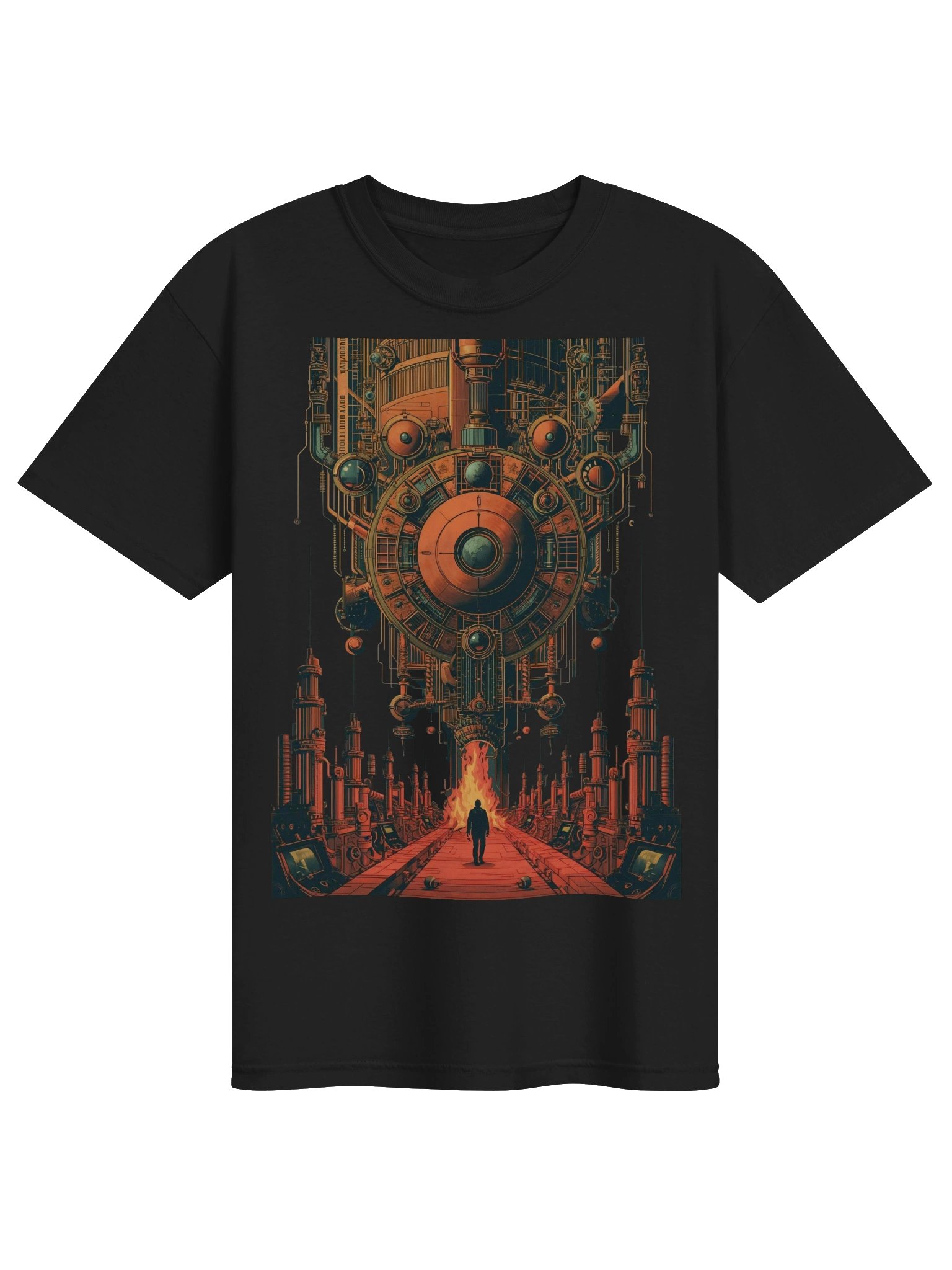 Retro-Futurist Machine Fire Heavyweight T-Shirt product image (1)