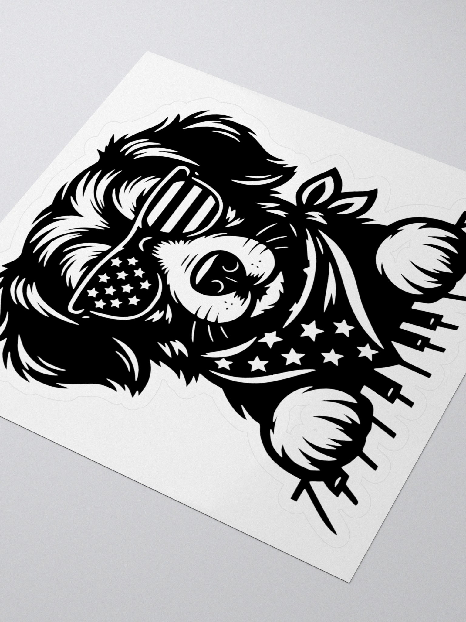 Patriotic Piano Pup in Bandana | Border Collie Sticker product image (3)