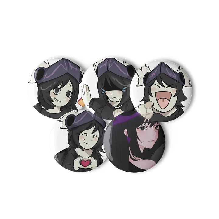 Unozz Pin Set - Set of 5 Aesthetic Anime & Gamer Character Buttons product image (2)