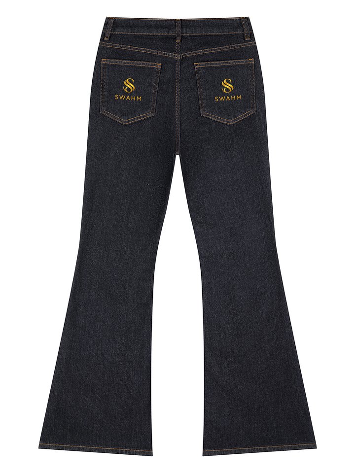 SWAHM Women’s Flared Denim – Dark Wash product image (2)