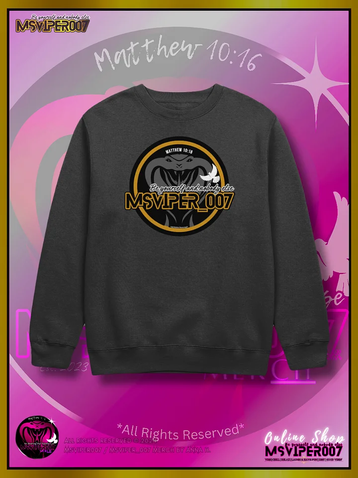 Sweatshirt - "MsViper_007™ Brand Classic" [gld-yllw/blk emblem] - Streetwear/Cozy Sweatshirt By Anna H. product image (1)