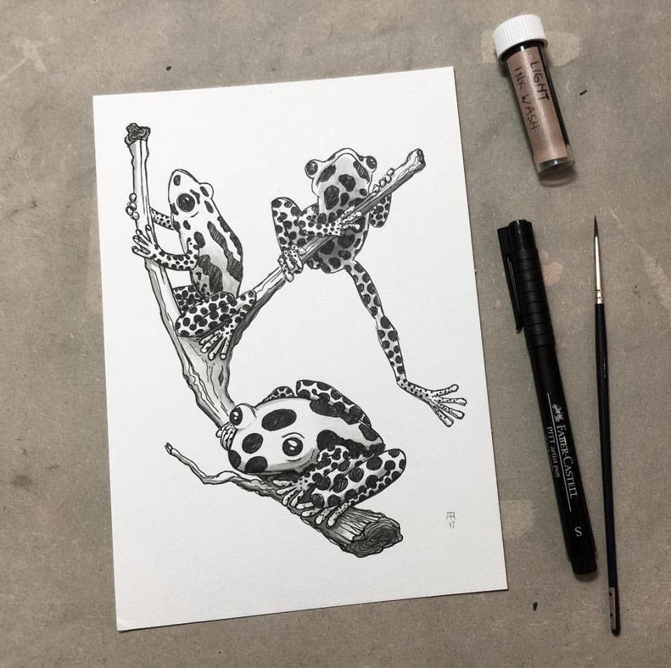 original artwork : poison dart frogs product image (1)