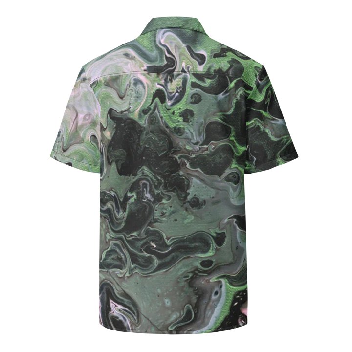 Metallic Green Fluid Acrylic Buttoned Shirt product image (2)