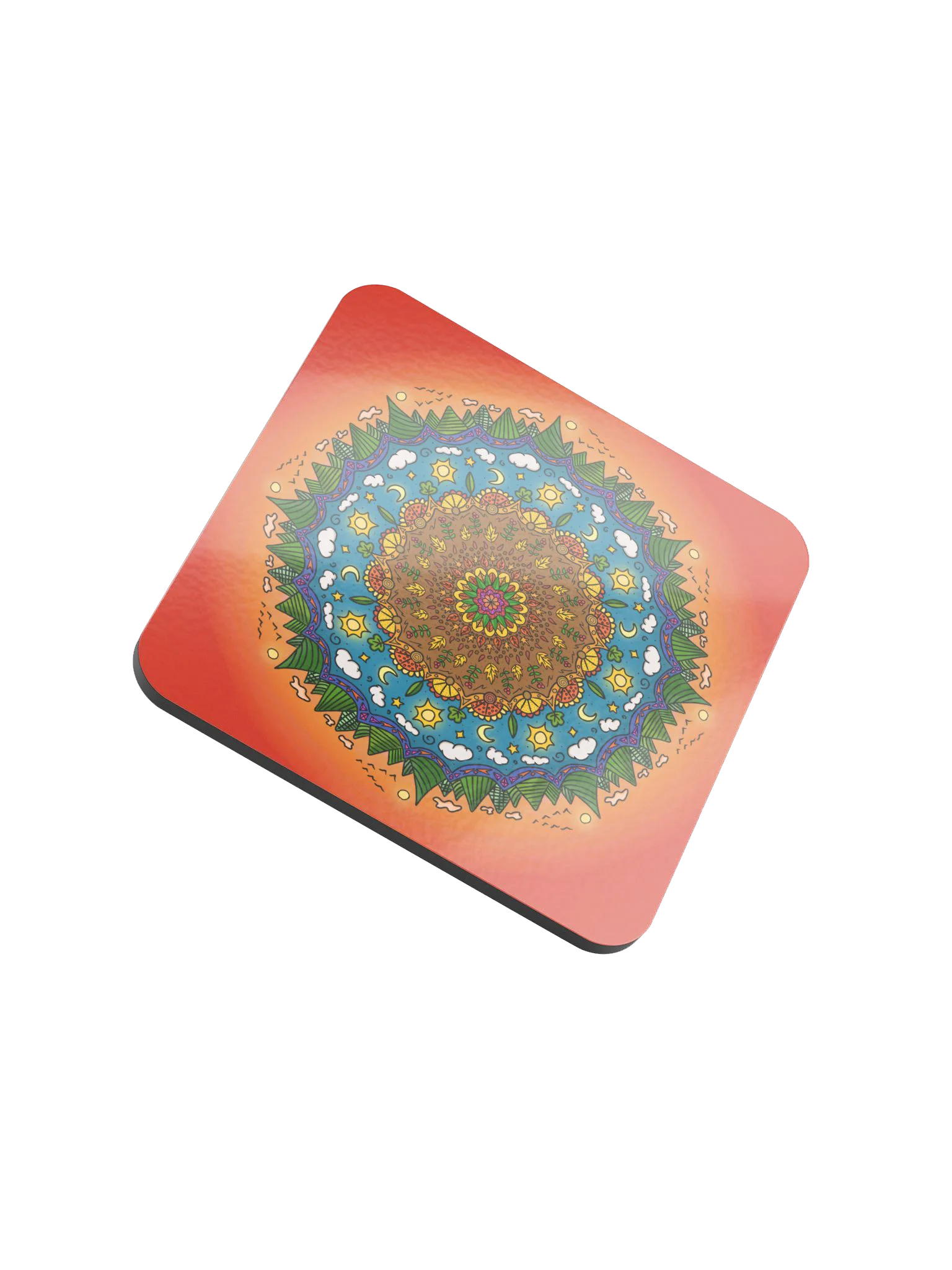 Fall mandala - Glossed Cork Coaster product image (2)